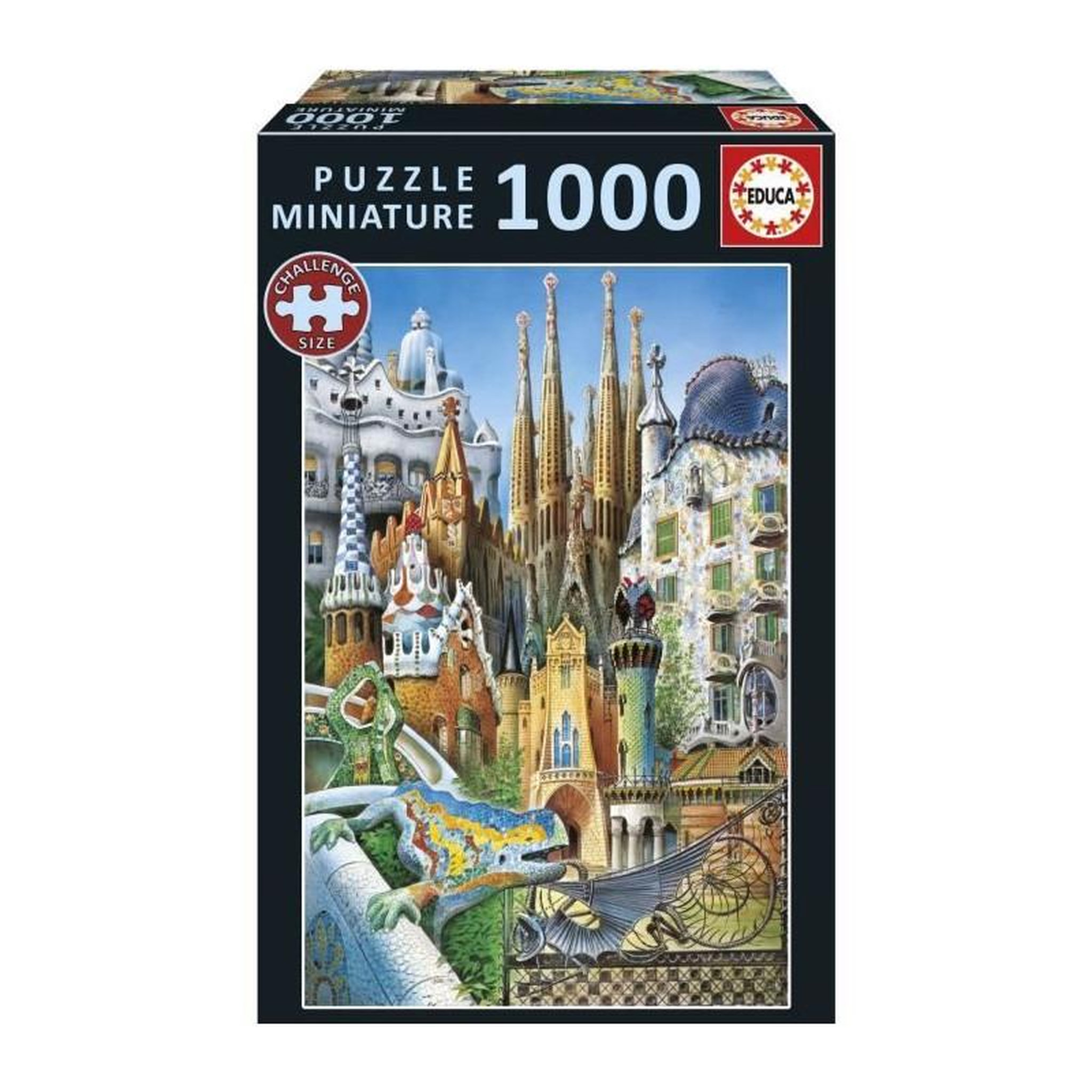 EDUCA Puzzle 1000 pièces – Gaudí Collage miniature – Art et architecture moderniste – Adulte – Educa