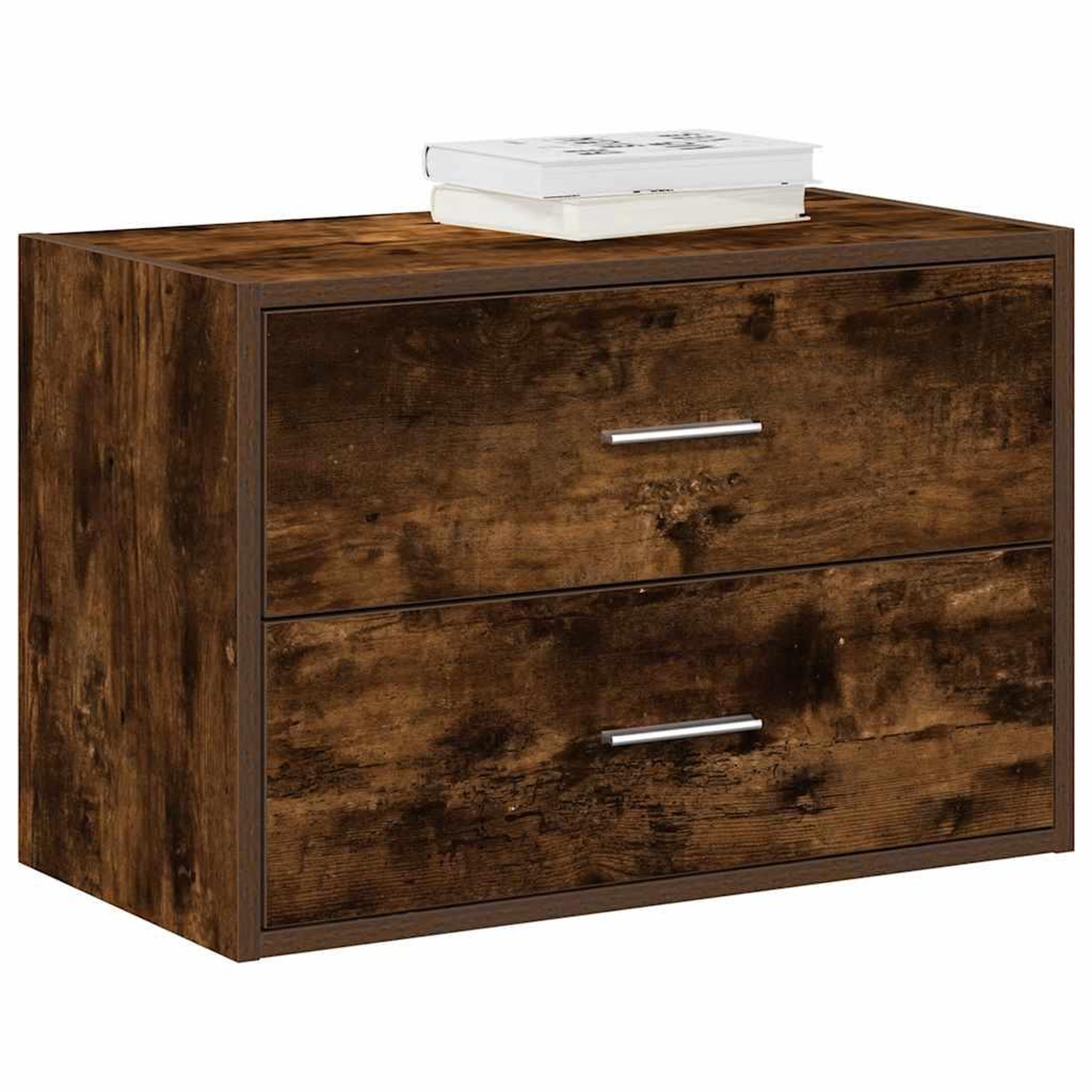 VIDAXL Armoire avec 2 tiroirs chene fume 60x31x40 cm bois d'ingenierie