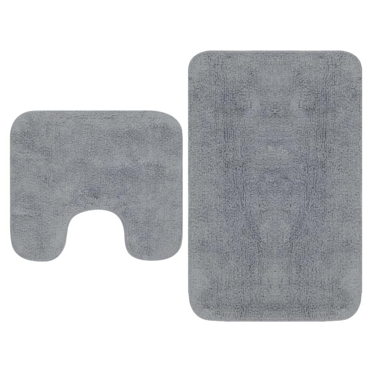 VIDAXL Tapis de salle de bain 2 pcs Tissu Gris