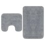 Voir la diapositive 1 : VIDAXL Tapis de salle de bain 2 pcs Tissu Gris