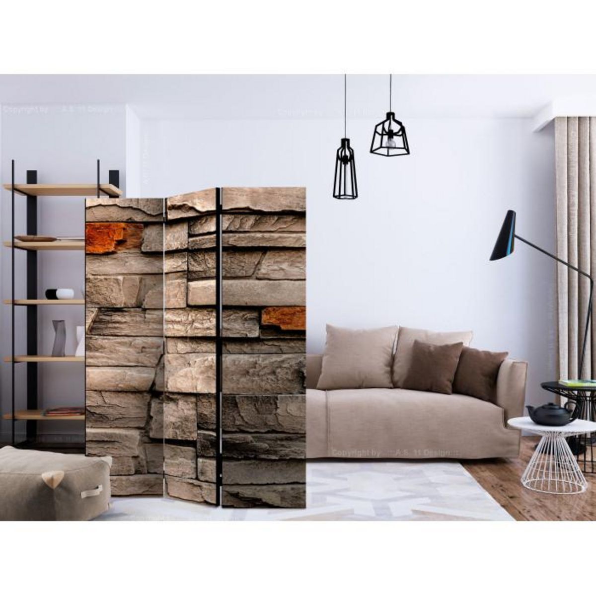 Paris Prix Paravent 3 Volets  Stony Song  135x172cm