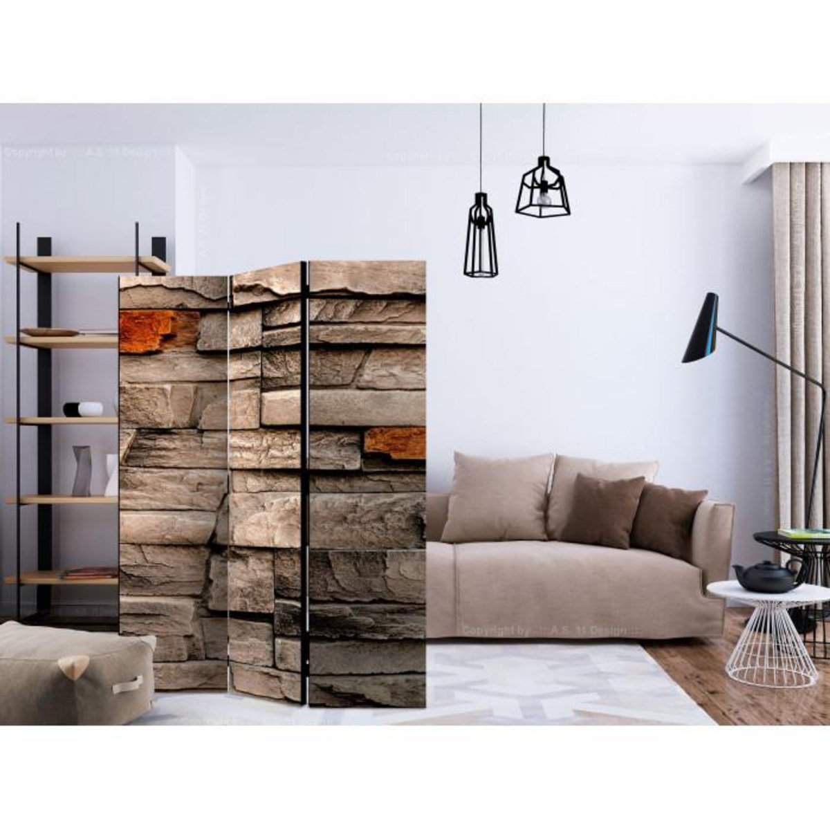 Paris Prix Paravent 3 Volets  Stony Song  135x172cm