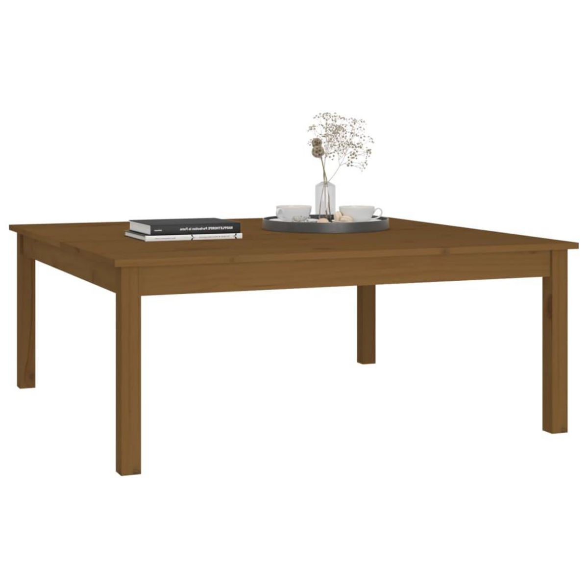 VIDAXL Table basse Marron miel 100x100x40 cm Bois massif de pin