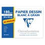 CLAIREFONTAINE Pochette papier à dessin à grain 24 feuilles 24x32cm 180g/m2 blanc