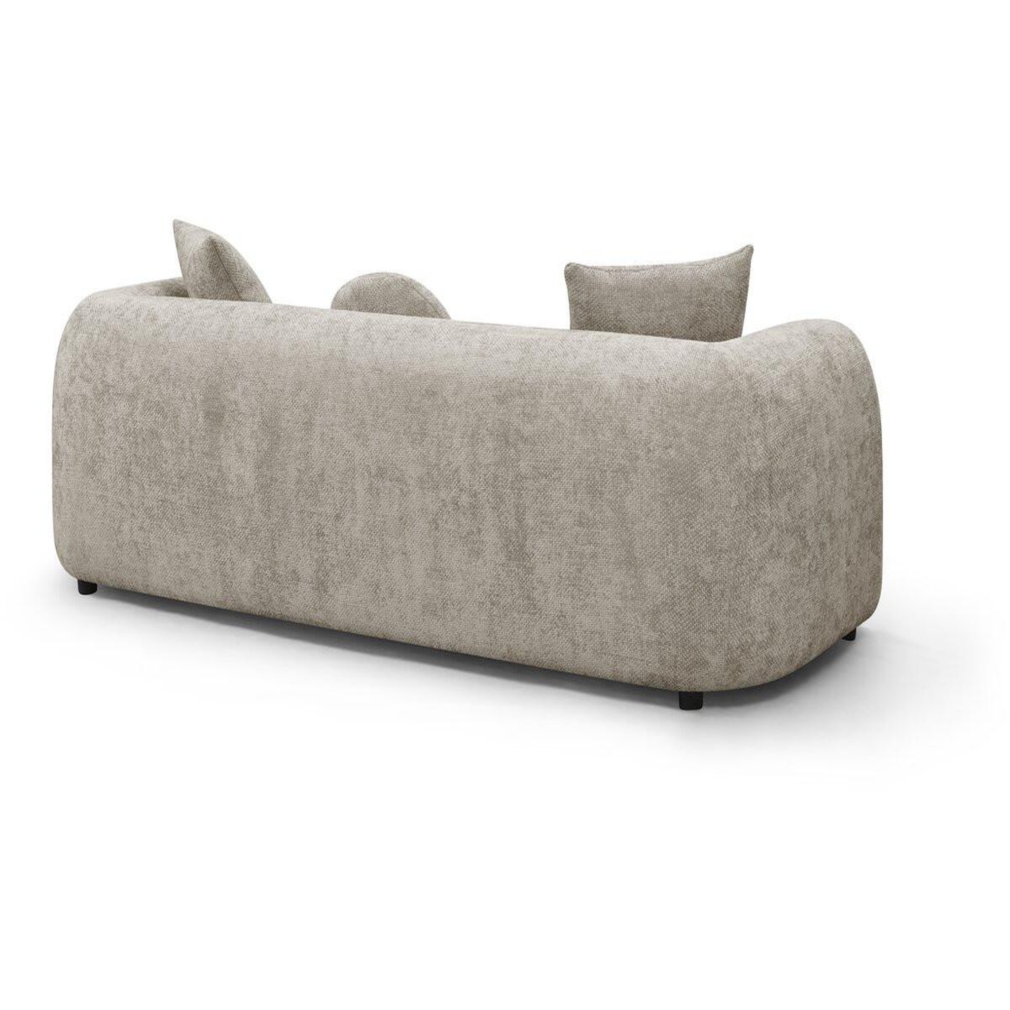 Voir la diapositive 4 : Habitat et Jardin Canapé droit en tissu texturé  faubourg  - 3 places - gris
