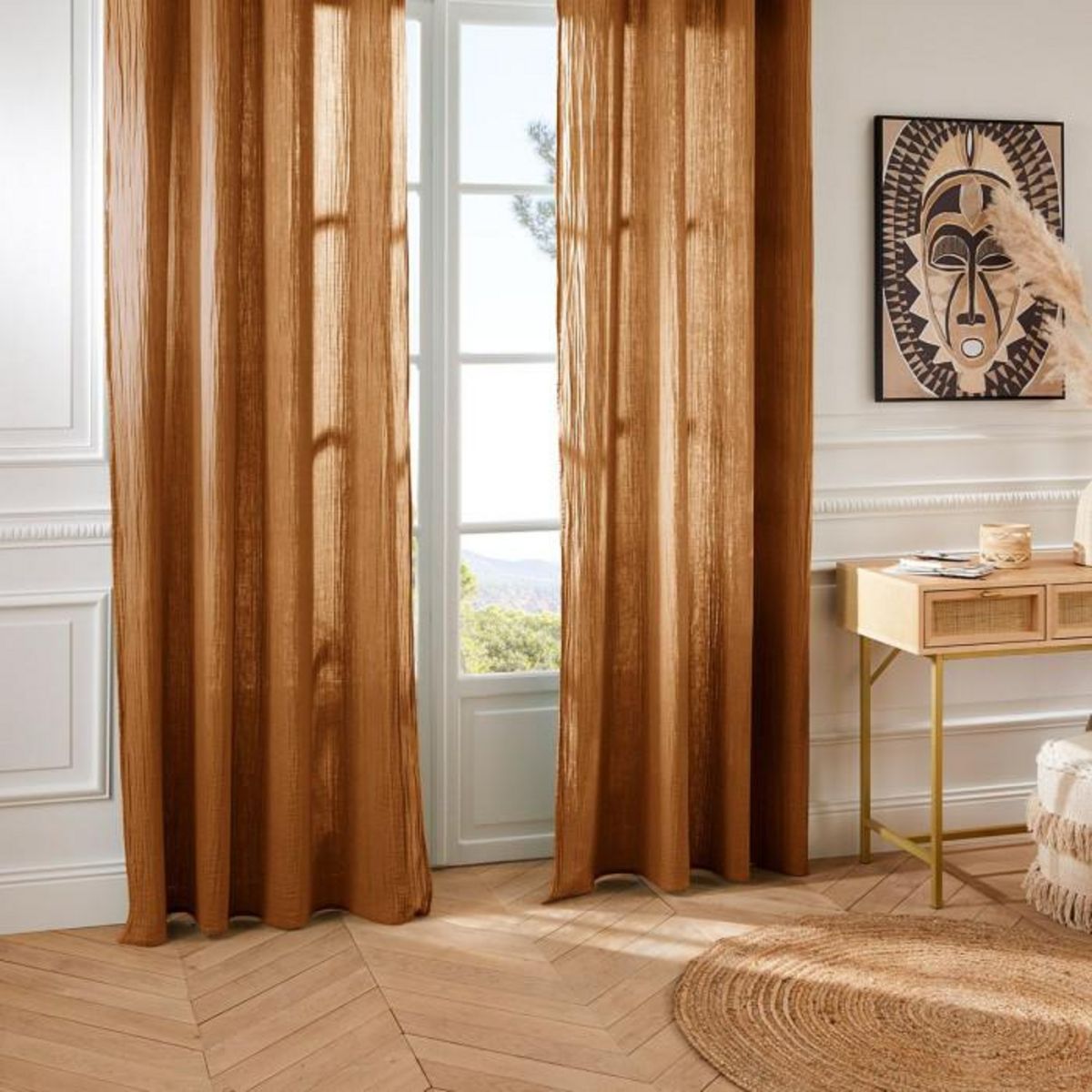 ATMOSPHERA Rideau à Oeillets  Santana  130x260cm Cannelle