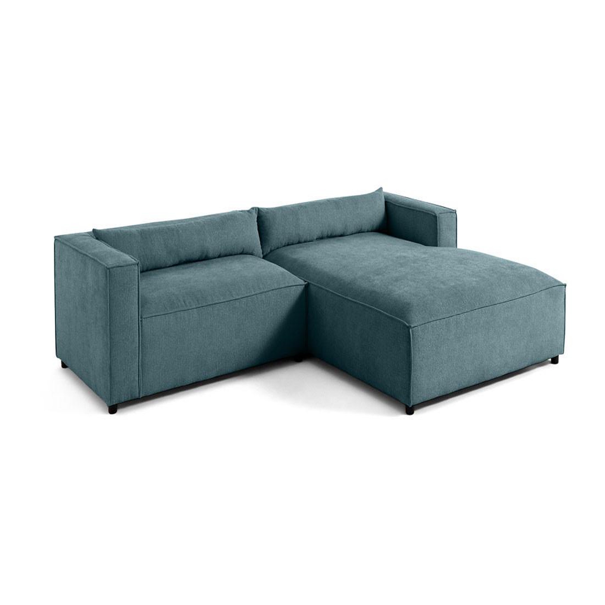 Voir la diapositive 5 : LISA DESIGN Ela - canapé d'angle droit 4 places - en tissu velours relief