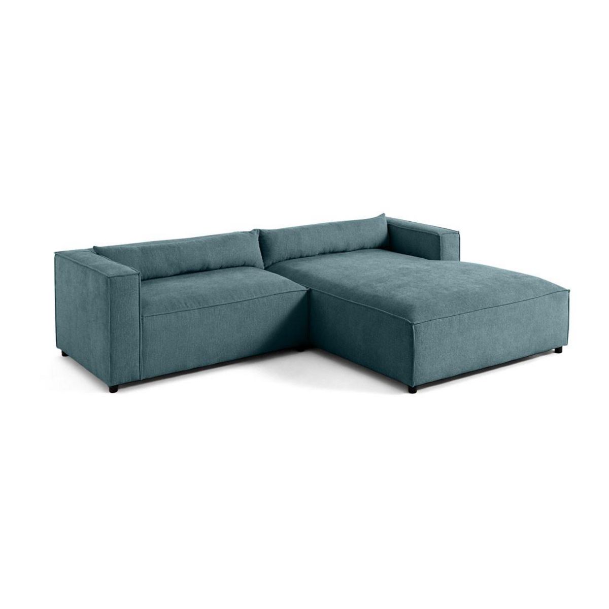 LISA DESIGN Ela - canapé d'angle droit 4 places - en tissu velours relief