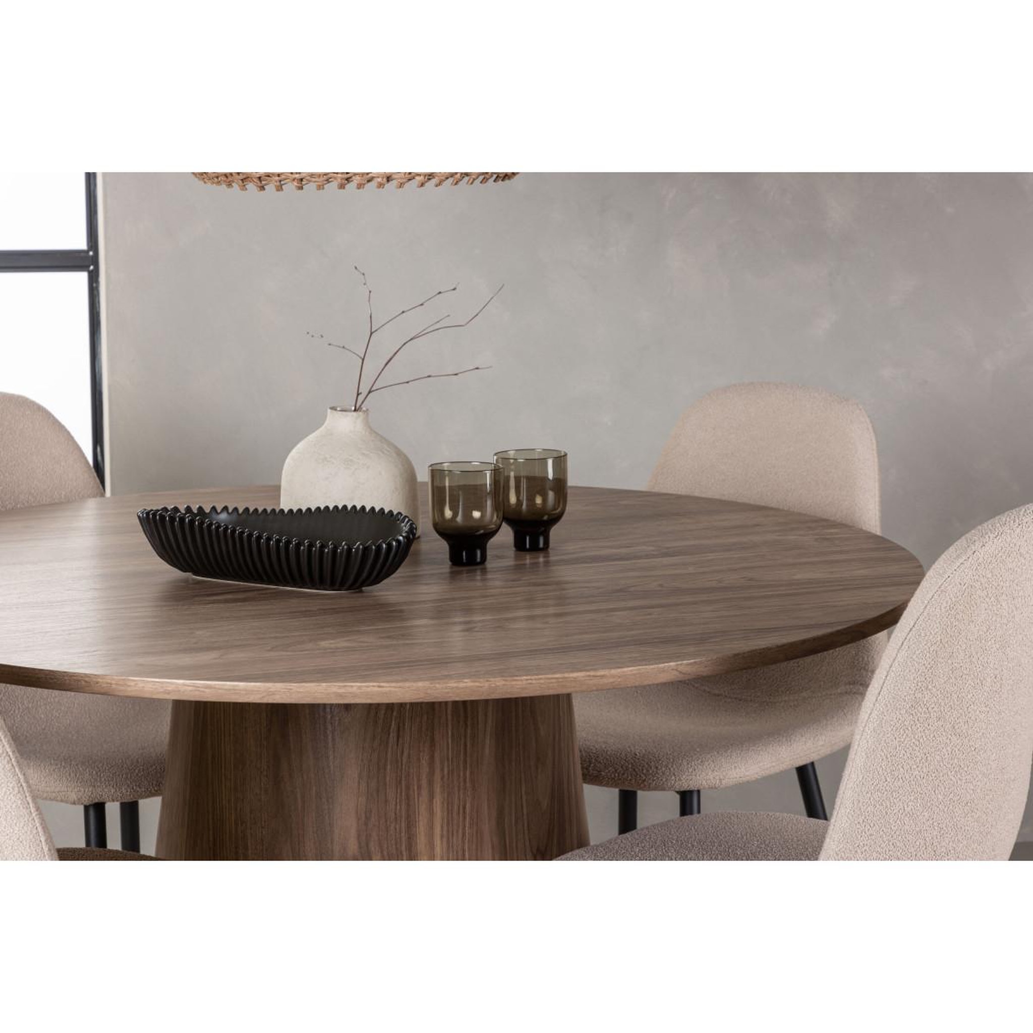 Voir la diapositive 6 : Paris Prix Ensemble table à manger & 4 chaises  lanzo & polar  120cm beige & marron