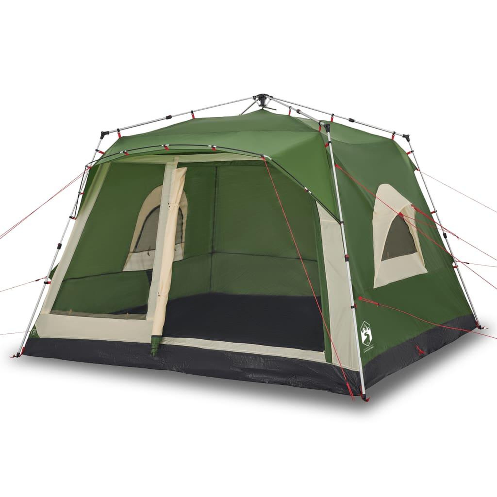 Voir la diapositive 2 : VIDAXL Tente familiale cabine 7 personnes vert degagement rapide