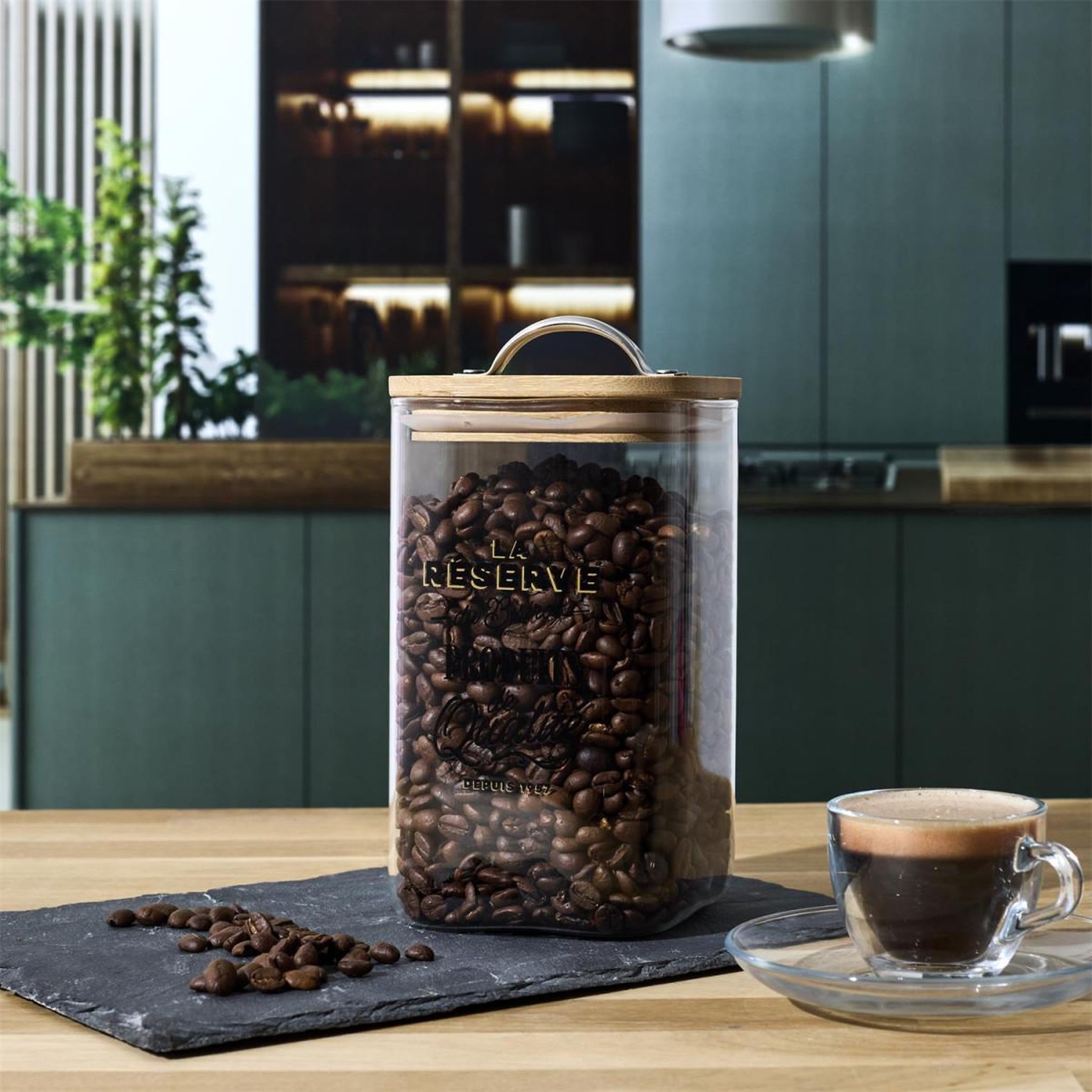 Voir la diapositive 4 : COOK CONCEPT Bocal de conservation en verre  bistrot  1l transparent