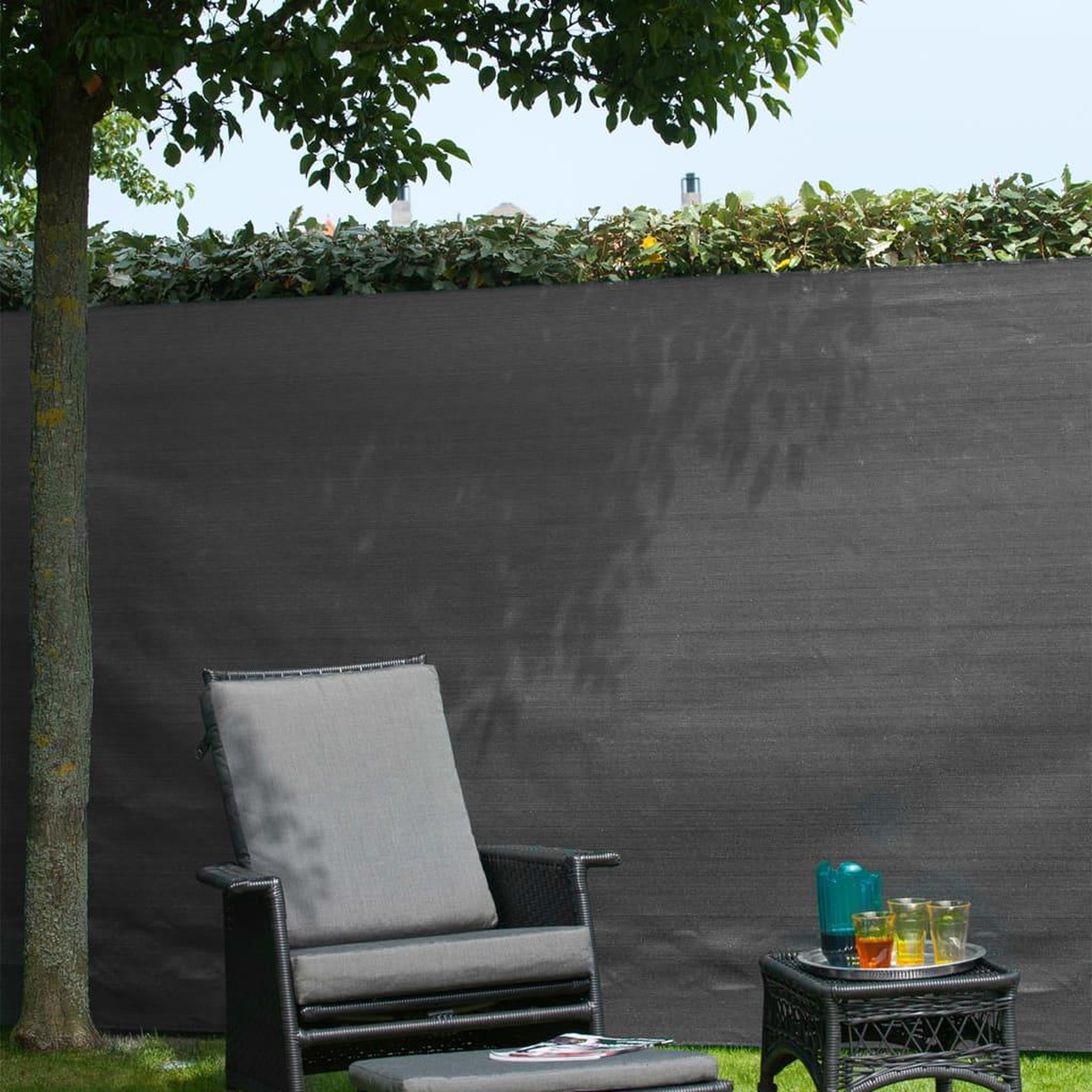 Voir la diapositive 3 : NATURE Nature Brise-vue de jardin PE 1 x 3 m Anthracite