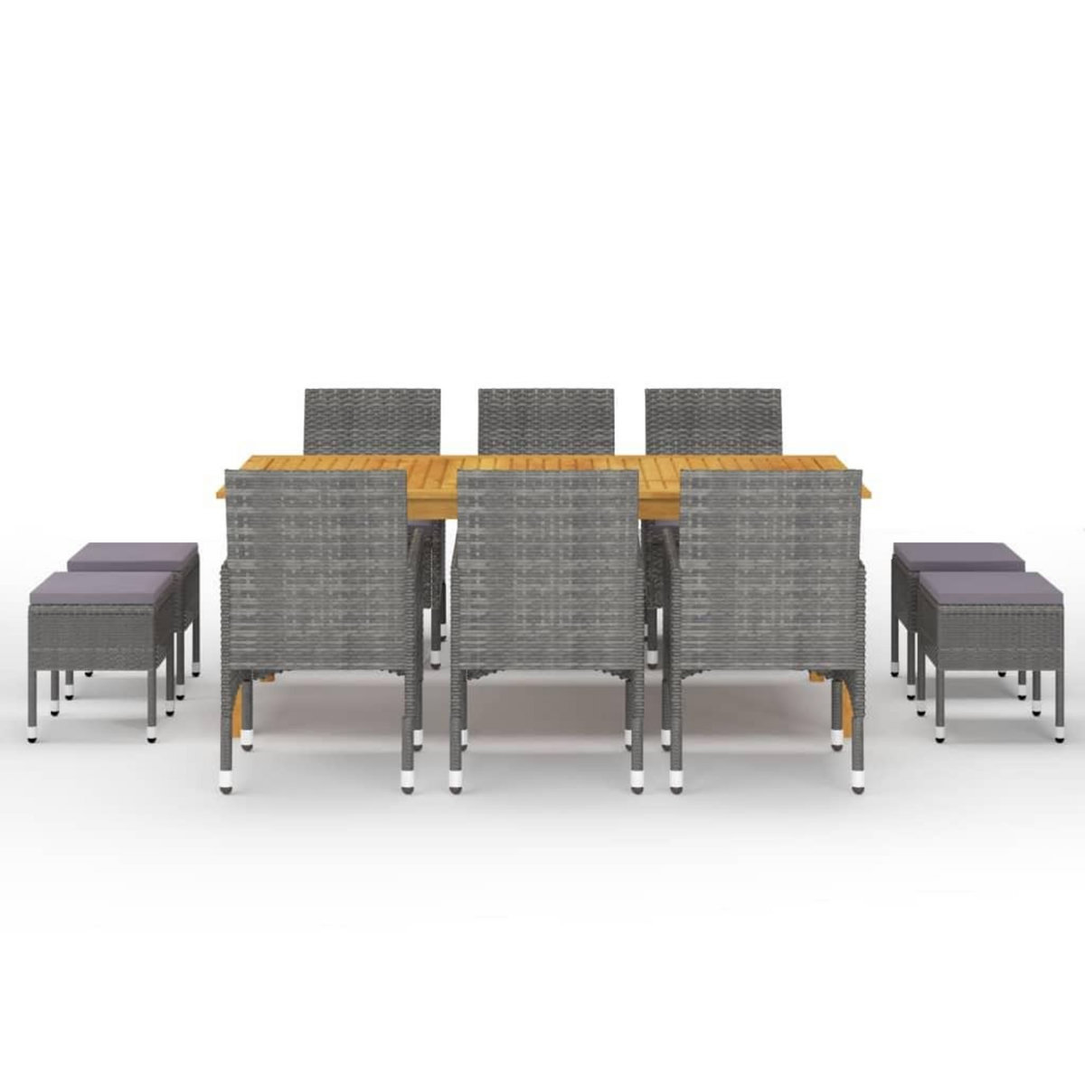 VIDAXL Ensemble a manger de jardin 11 pcs Gris