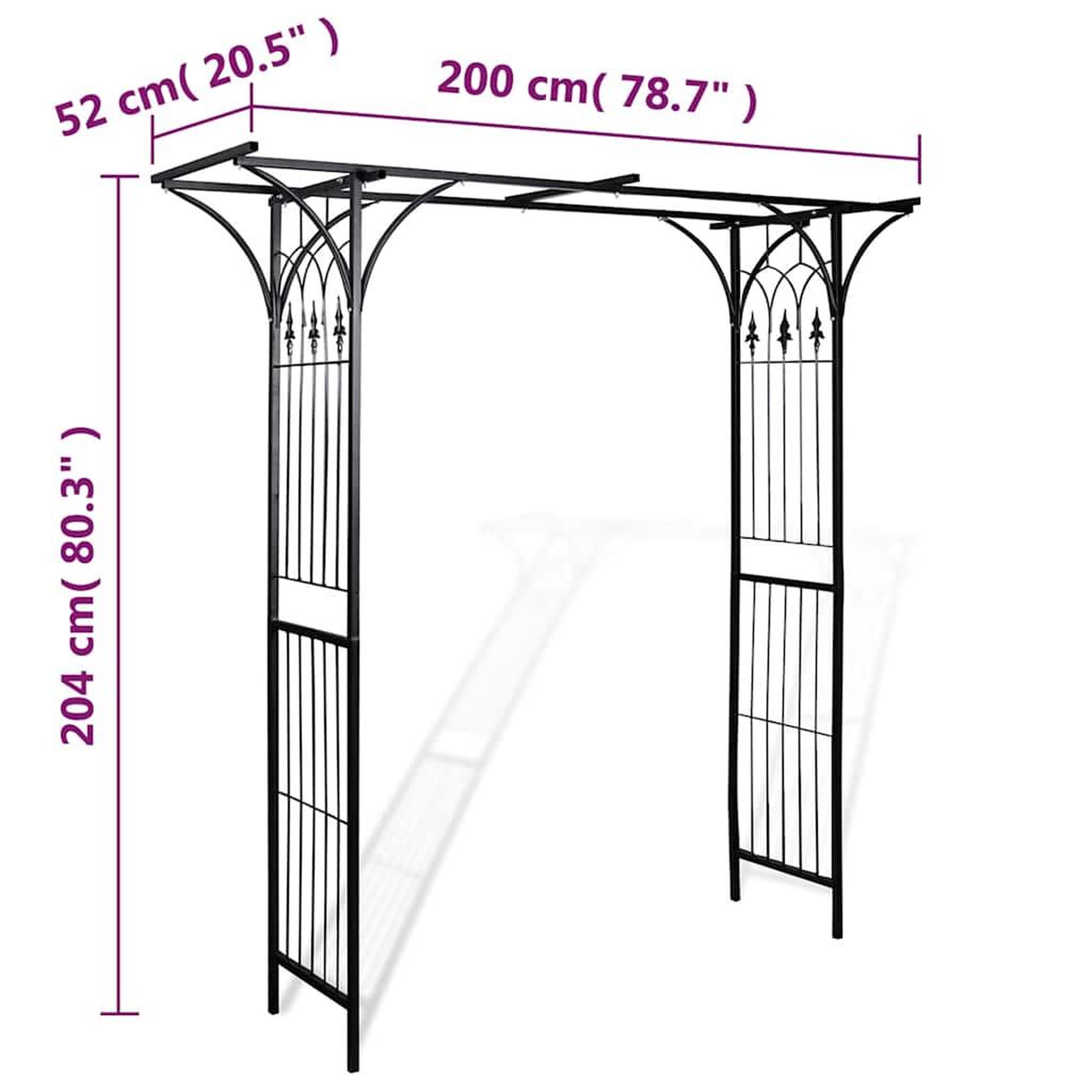 Voir la diapositive 3 : VIDAXL Arche de jardin 200x52x204 cm