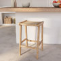 Voir la diapositive 2 : Rendez vous déco Tabouret pour îlot central 65 cm en teck et cannage-Omaha