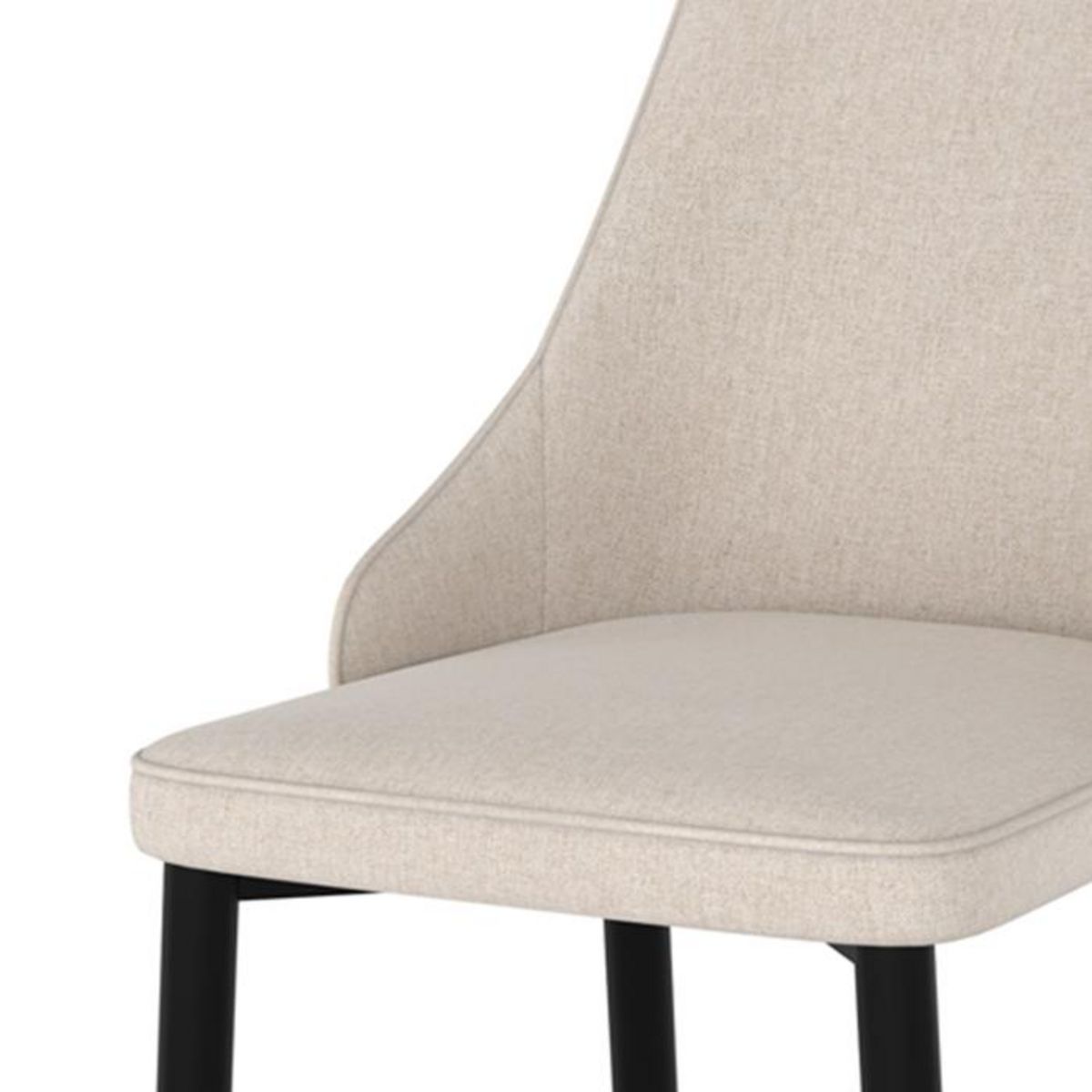 Rendez vous déco Lot de 2 chaises en tissu beige et pieds en métal - Pipo