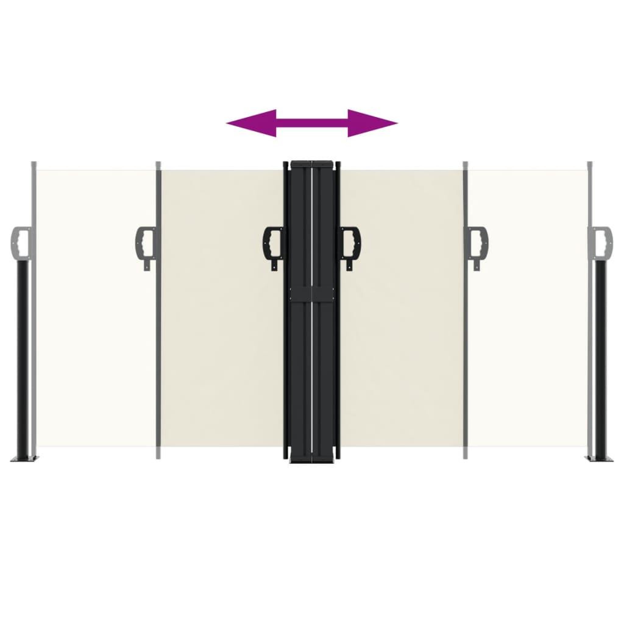Voir la diapositive 5 : VIDAXL Auvent lateral retractable creme 120x1200 cm