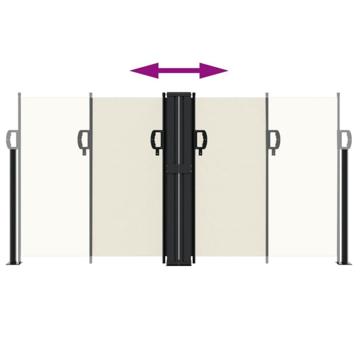 VIDAXL Auvent lateral retractable creme 120x1200 cm