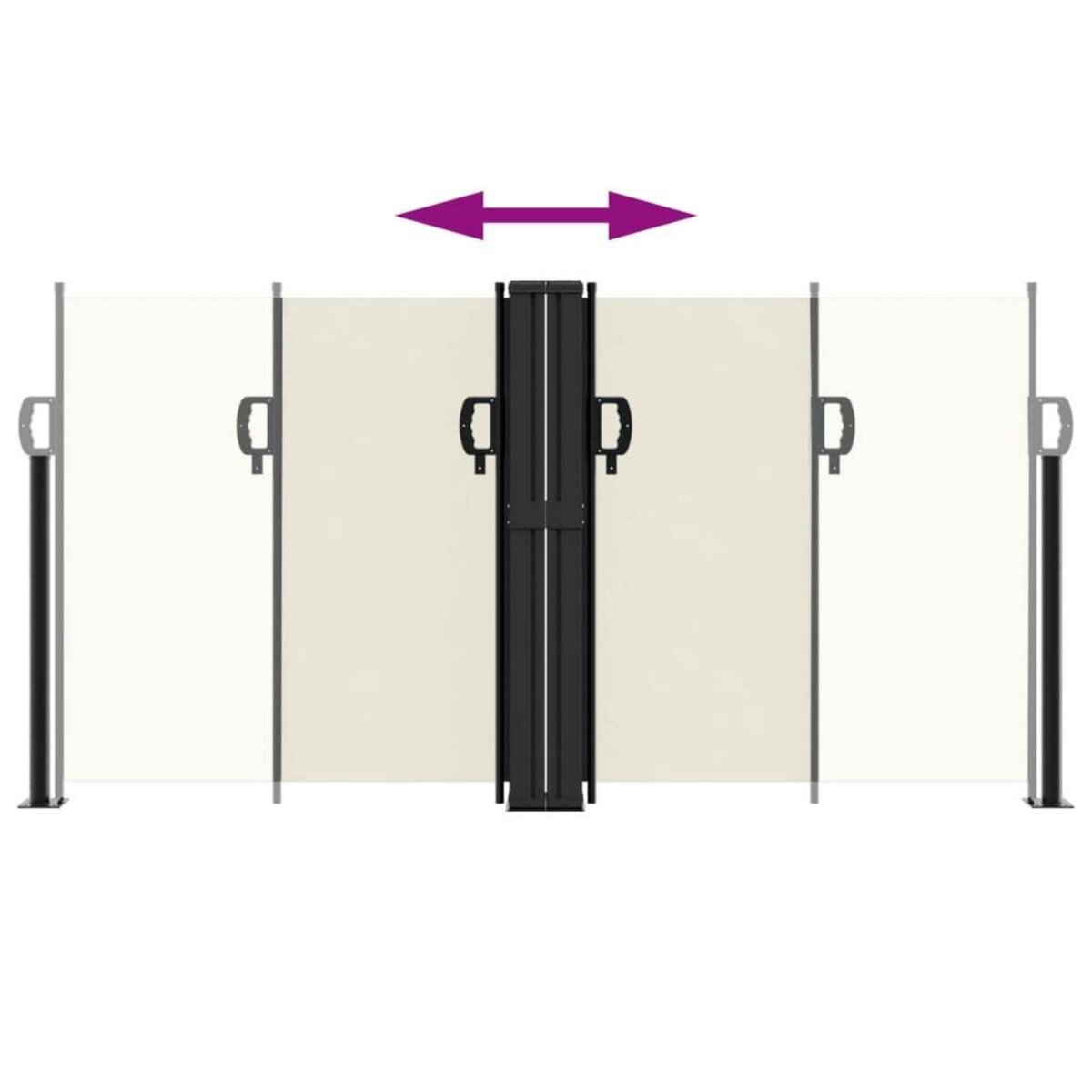 VIDAXL Auvent lateral retractable creme 120x1200 cm