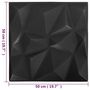 Voir la diapositive 6 : VIDAXL Panneaux muraux 3D 48 pcs 50x50 cm Noir diamant 12 m^2