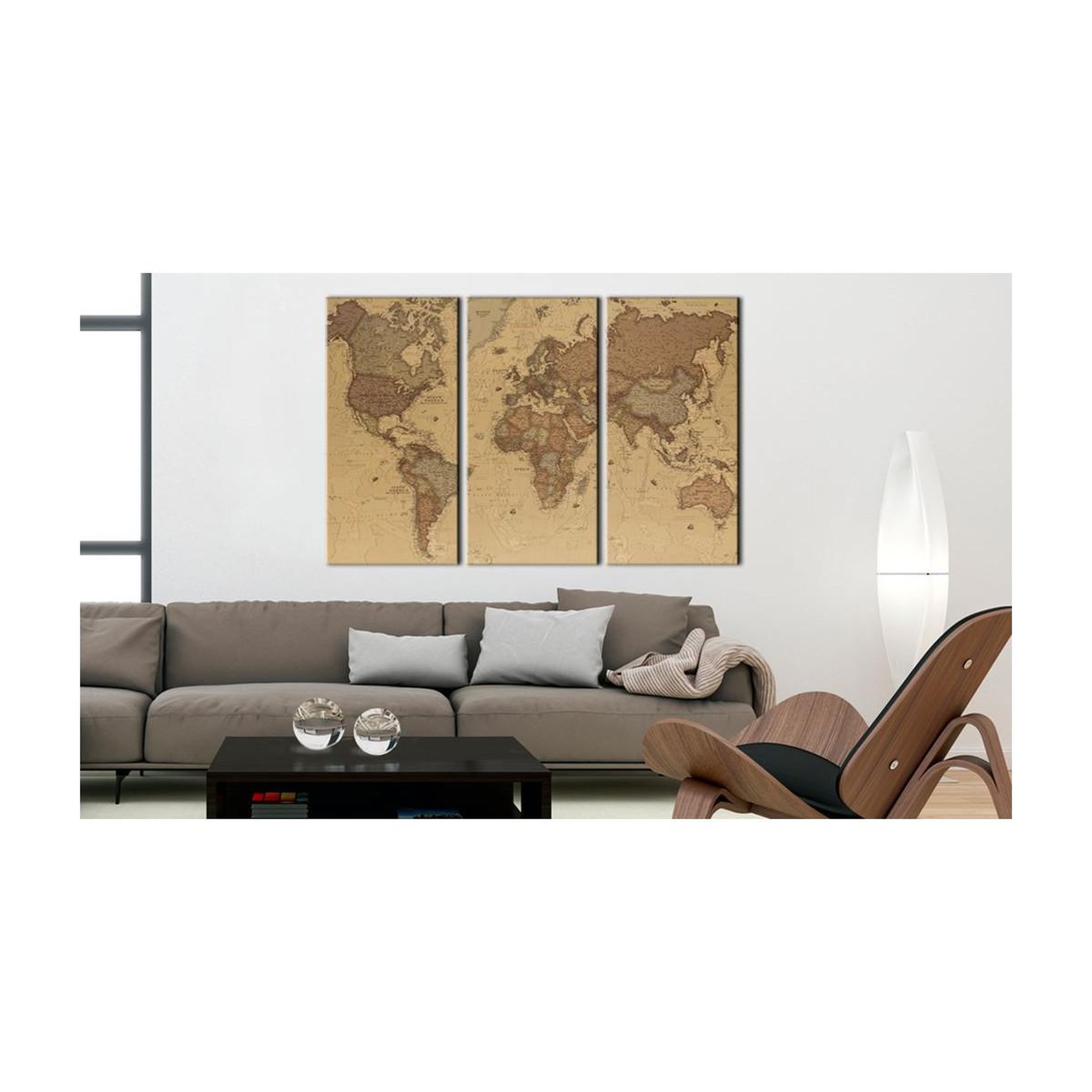 Voir la diapositive 2 : Paris Prix Tableau imprimé  stylish world map