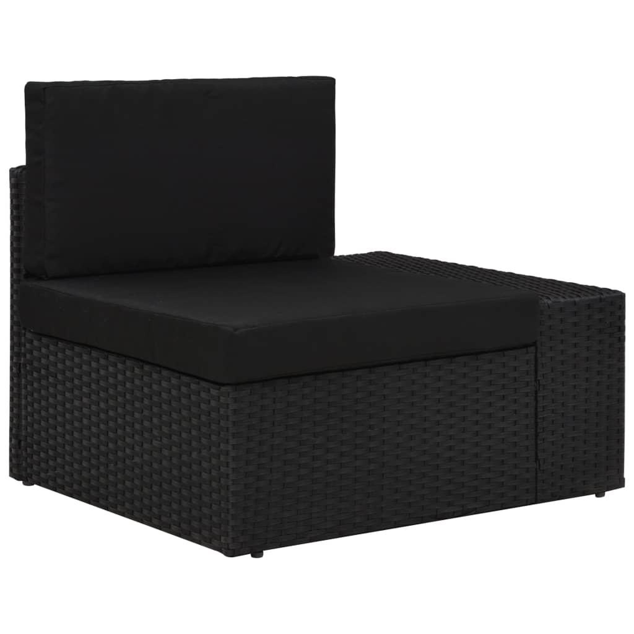 Voir la diapositive 5 : VIDAXL Salon de jardin 6 pcs Resine tressee Noir
