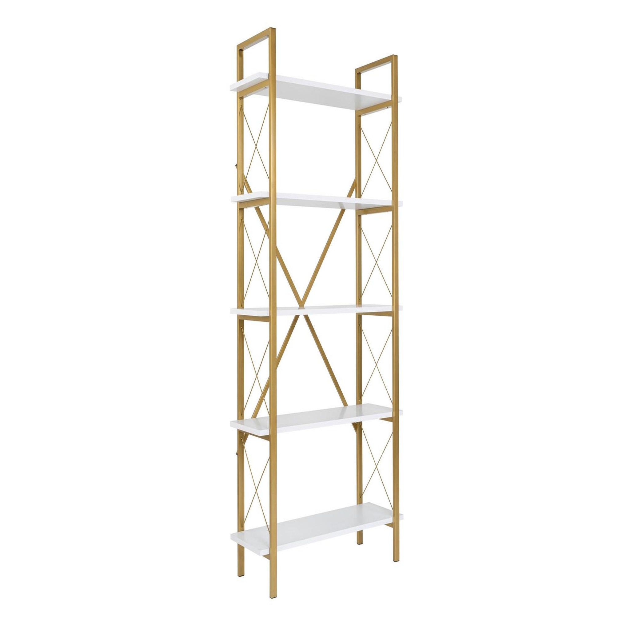 Habitat et Jardin Bibliothèque en bois  elysian  - 90 x 33 x 180 cm - or blanc