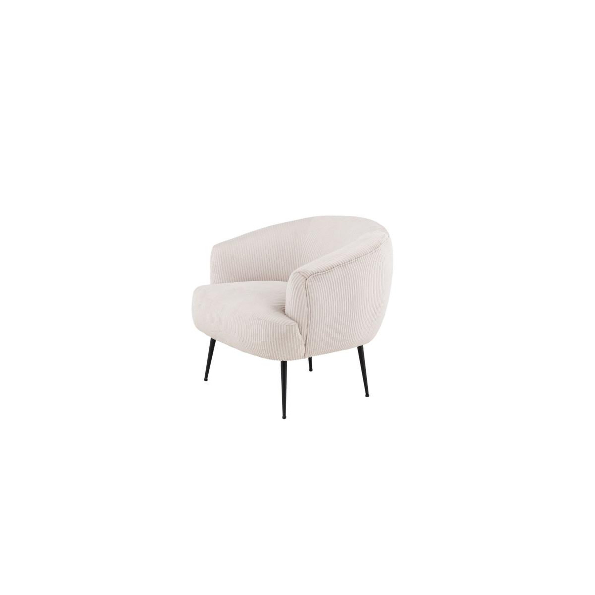 Voir la diapositive 4 : Paris Prix Fauteuil en Velours Côtelé  Derry  79cm Beige