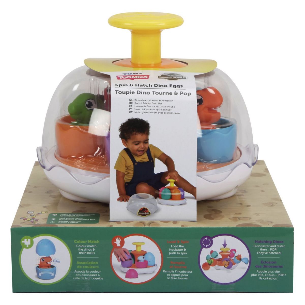 TOMY Jeu d'éveil - Toupie Dino Tourne & Pop