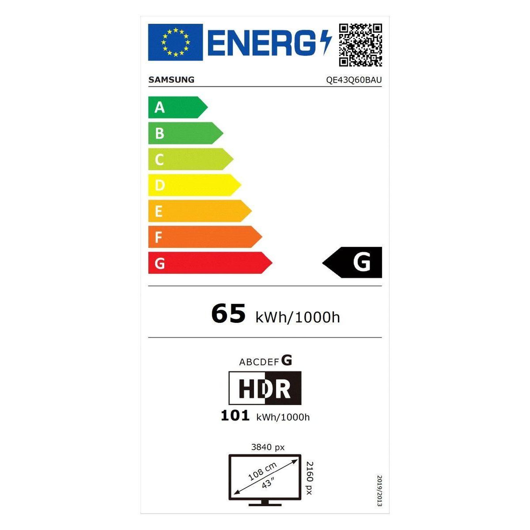 Voir la diapositive 3 : Samsung TV QLED QE43Q60B 2022