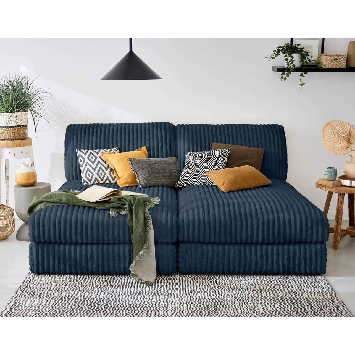 LISA DESIGN Jasper - canapé modulable 3 places - en fausse fourrure côtelée