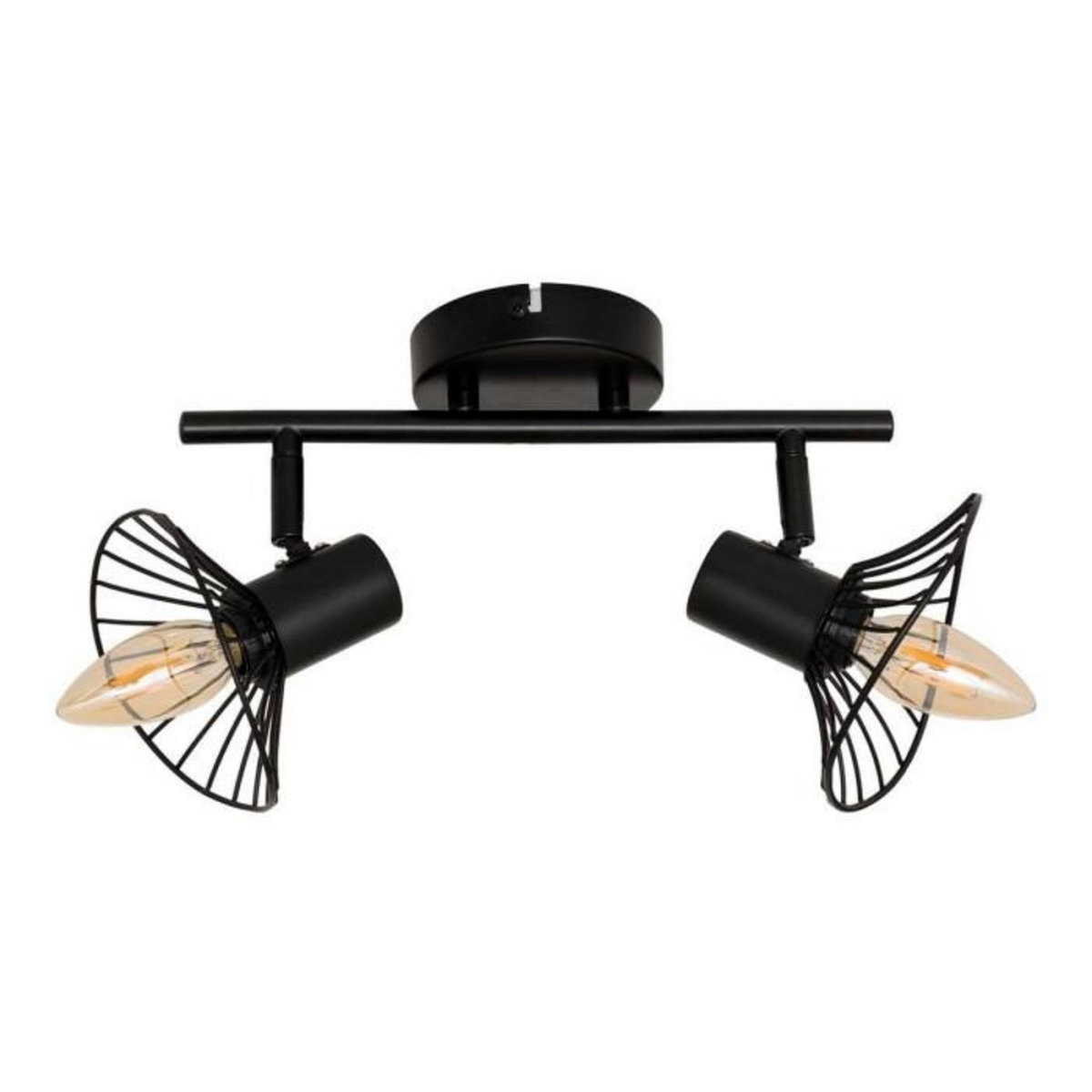 ATMOSPHERA Plafonnier 2 Lampes Orientables en Métal  Adelia  28cm Noir