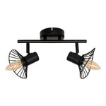 ATMOSPHERA Plafonnier 2 Lampes Orientables en Métal  Adelia  28cm Noir
