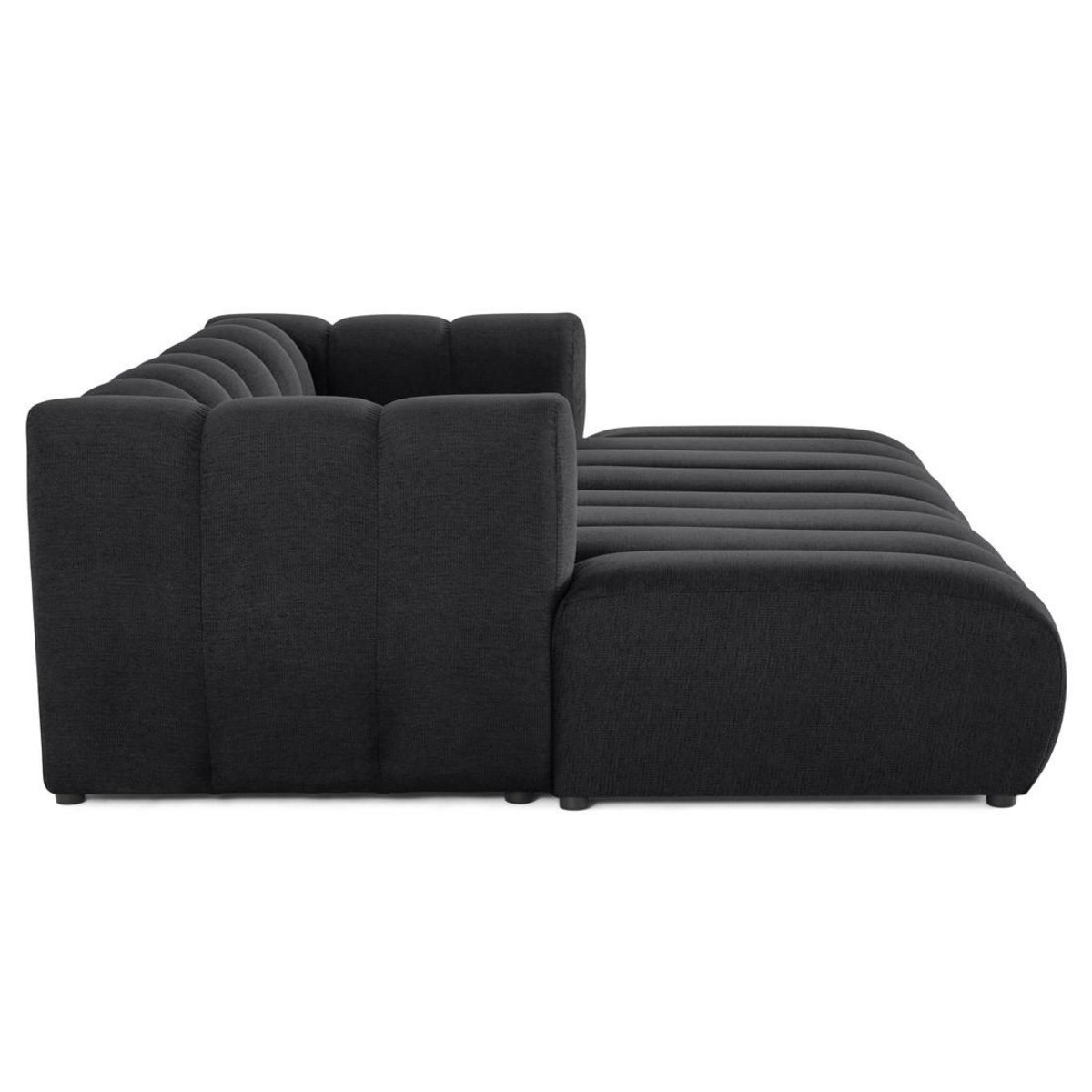 LISA DESIGN Debbie - canapé modulable droit 3 places avec double méridienne - assise profonde - en tissu texturé