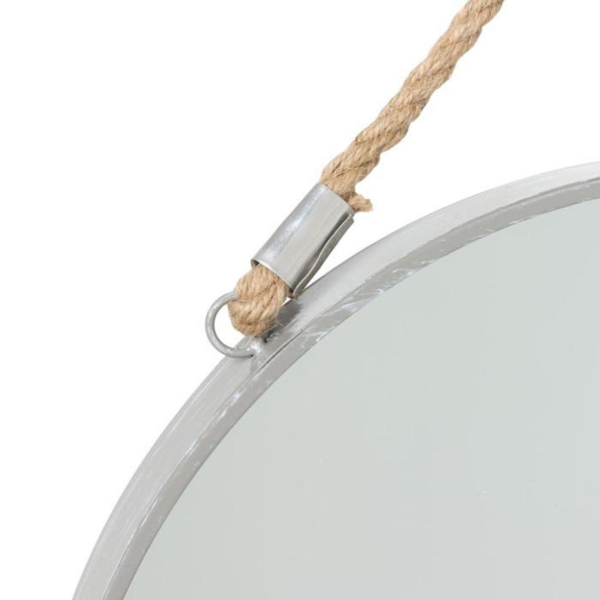 ATMOSPHERA Miroir à Suspendre en Métal  Rond  37cm Gris
