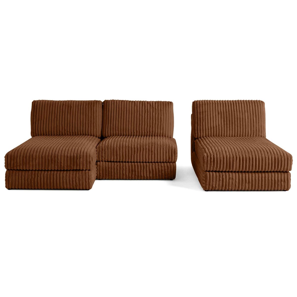 LISA DESIGN Jasper - canapé panoramique modulable - en fausse fourrure côtelée