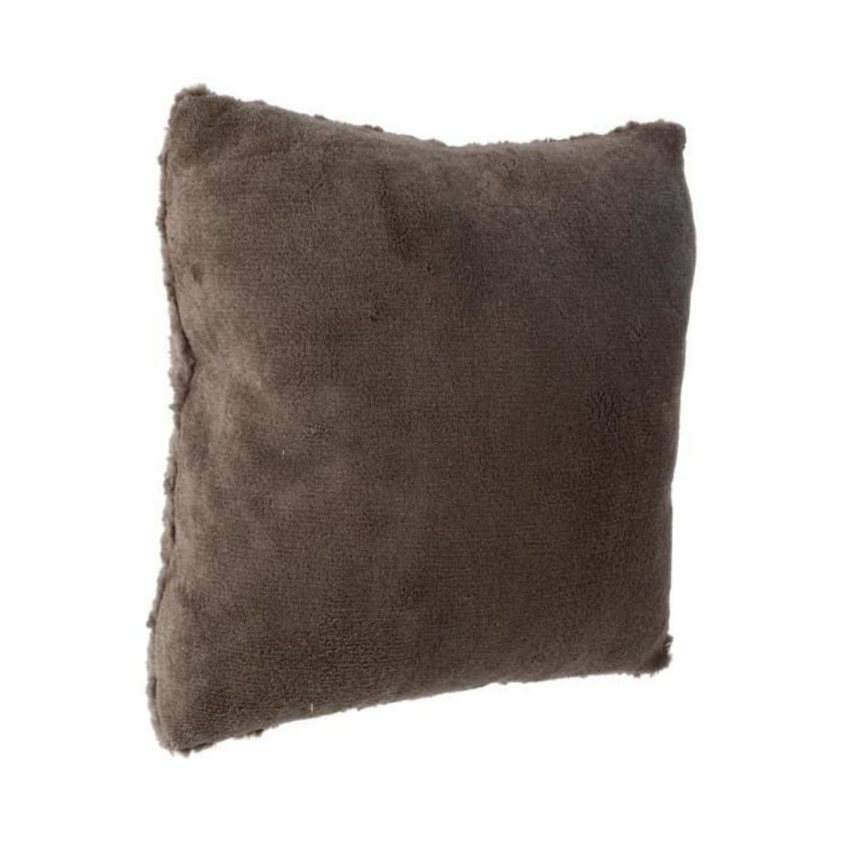 ATMOSPHERA Coussin Imitation Fourrure  Bouclée  45x45cm Taupe