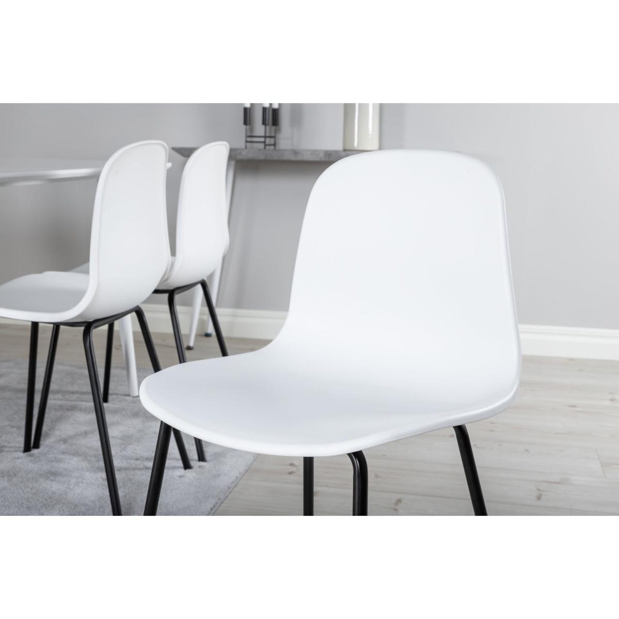 Voir la diapositive 4 : Paris Prix Ensemble table à manger & 6 chaises  polar & artic  180cm blanc