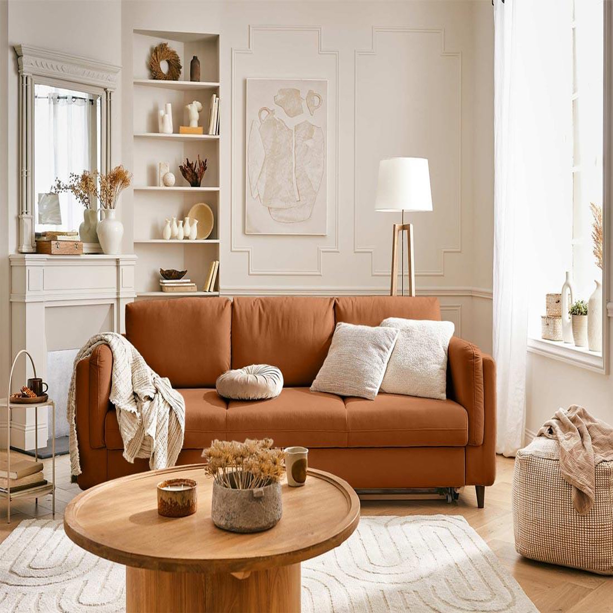 Voir la diapositive 4 : BEST MOBILIER Brooke - canapé 3 places - convertible - en velours