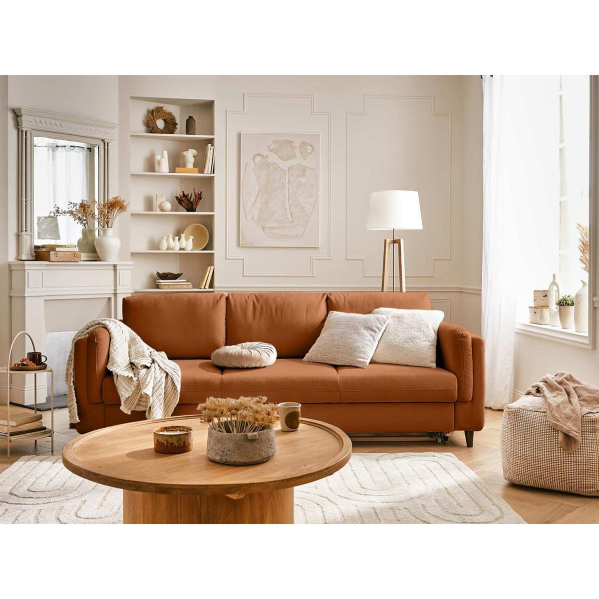 LISA DESIGN Brooke - canapé 3 places - convertible - en velours