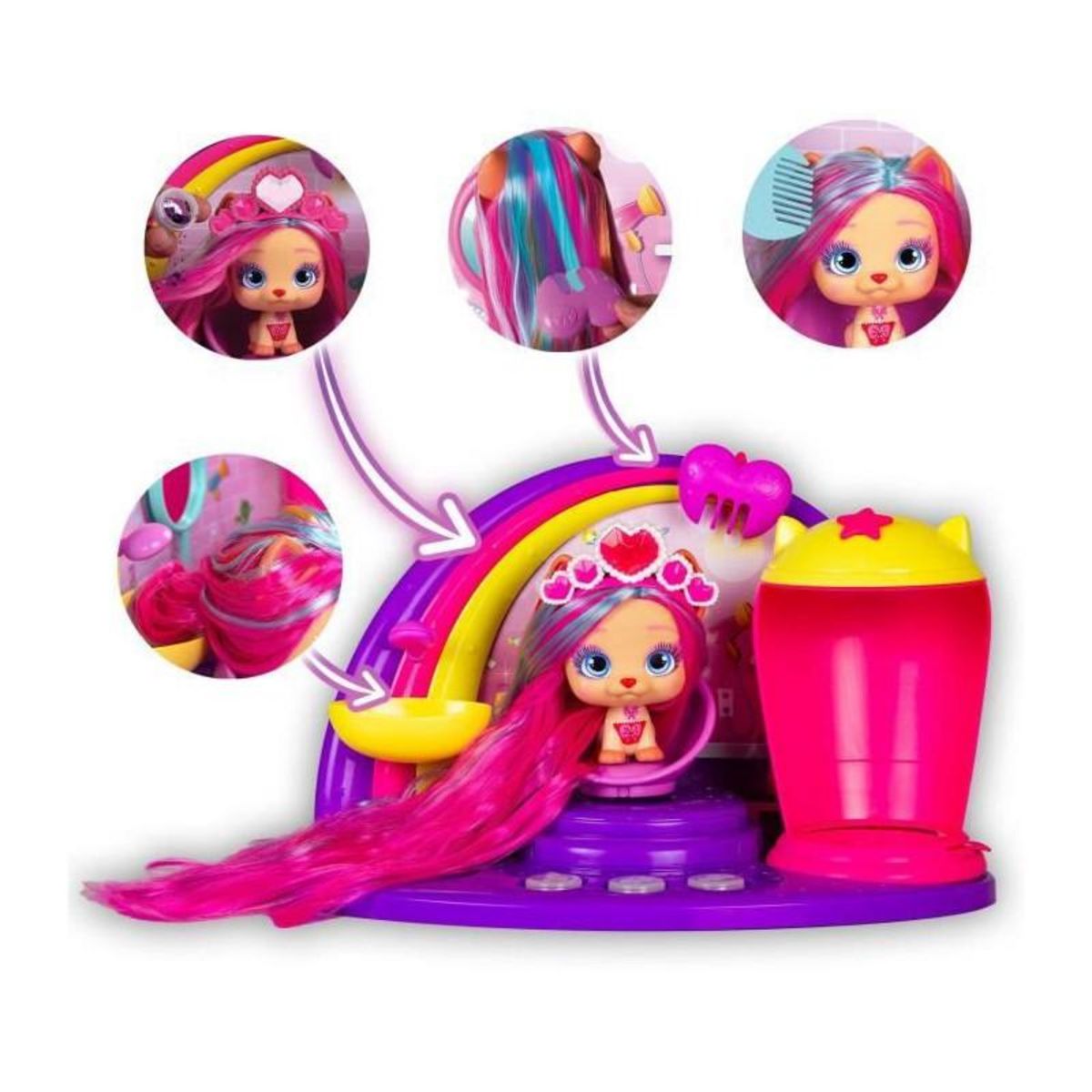 IMC Toys Salon de coifure Vip pets Glam Gems Fabio & Fabia - A partir de 3 ans