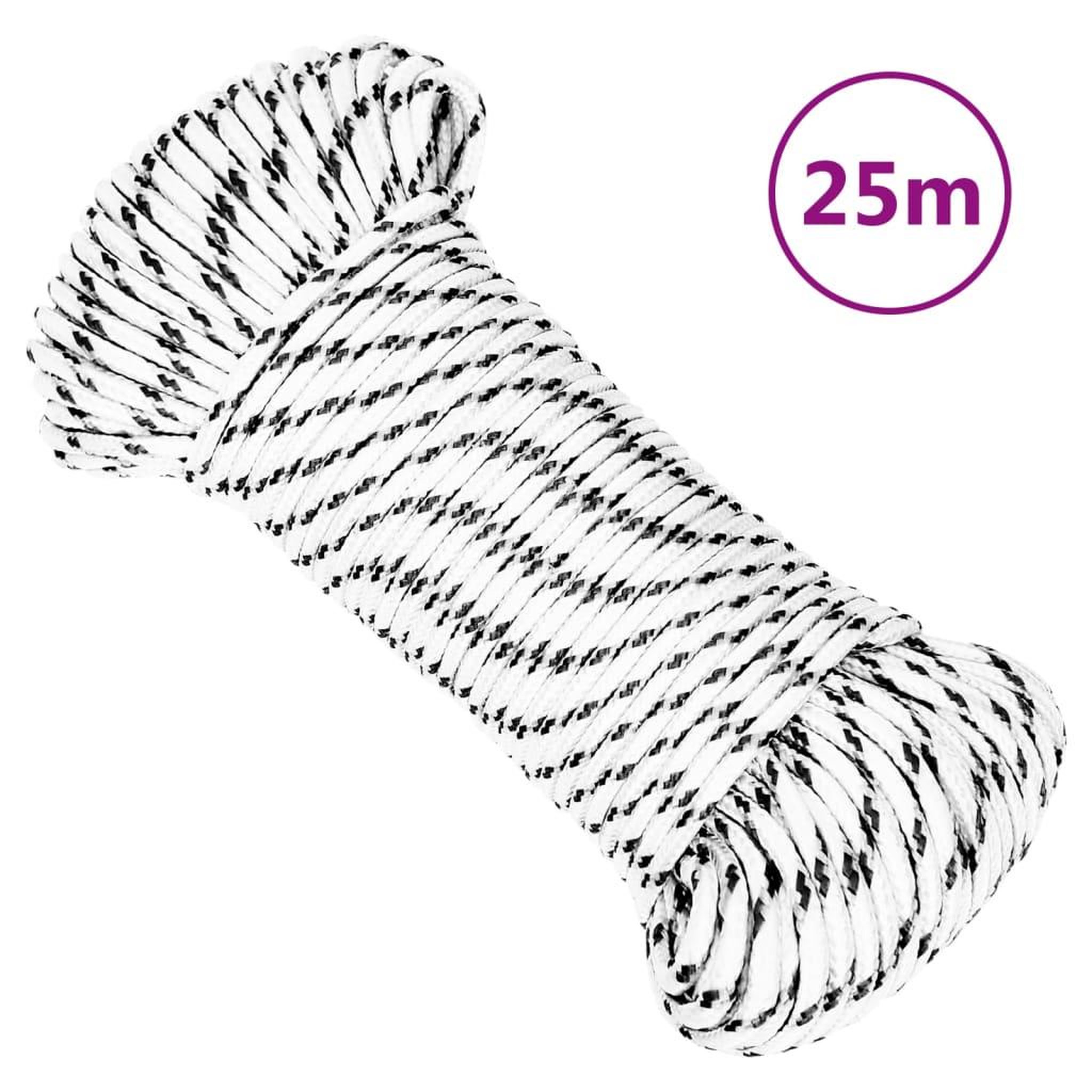 Voir la diapositive 6 : VIDAXL Corde de bateau tresse Blanc 5 mmx25 m Polyester