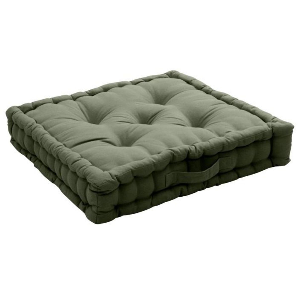 Paris Prix Coussin de Sol Uni  Panama  50x50cm Vert Gris