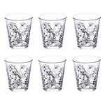 SECRET DE GOURMET Lot de 6 Gobelets en Verre  White Floral  33cl Transparent