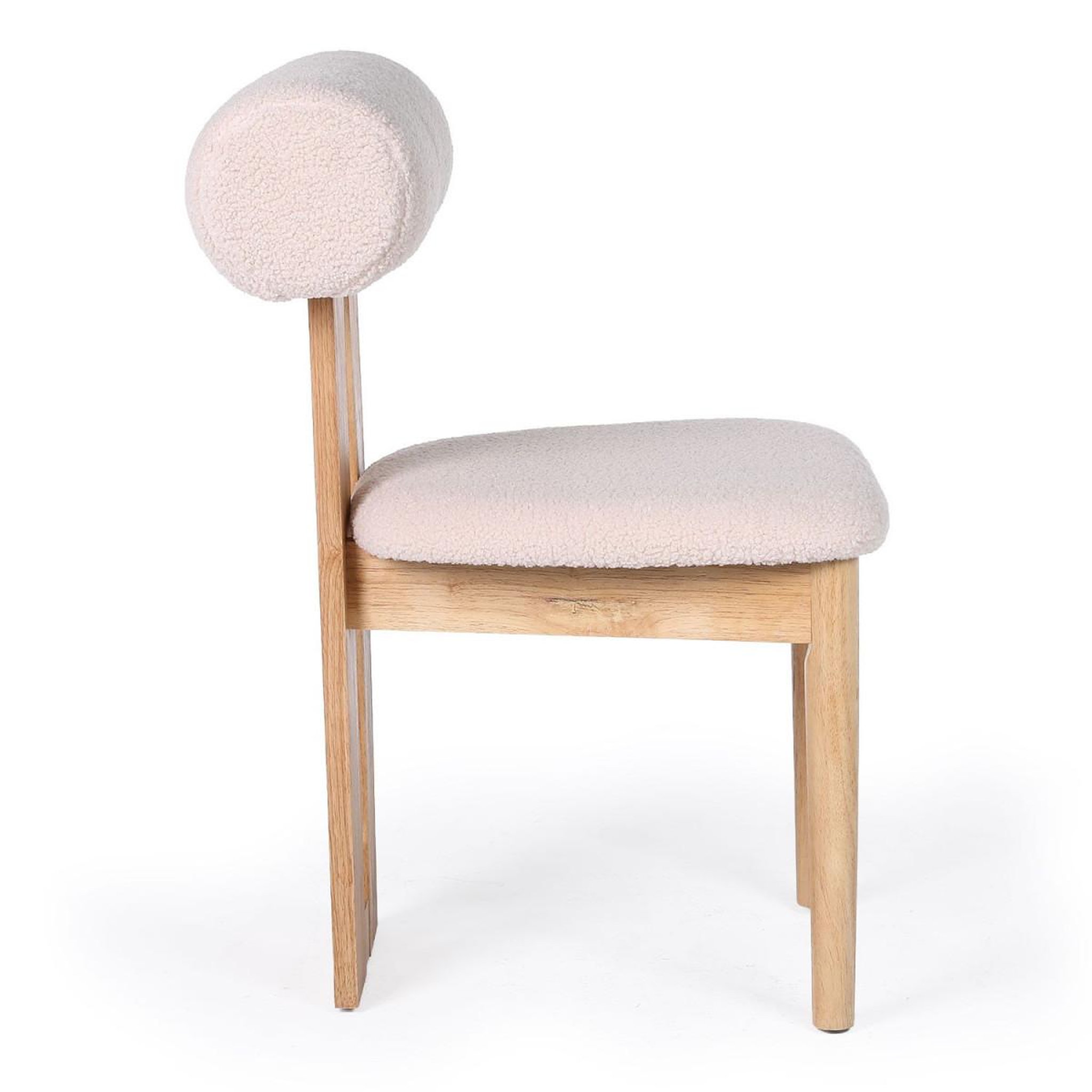 Voir la diapositive 3 : Paris Prix Chaise design en tissu bouclette  jasper  79cm beige