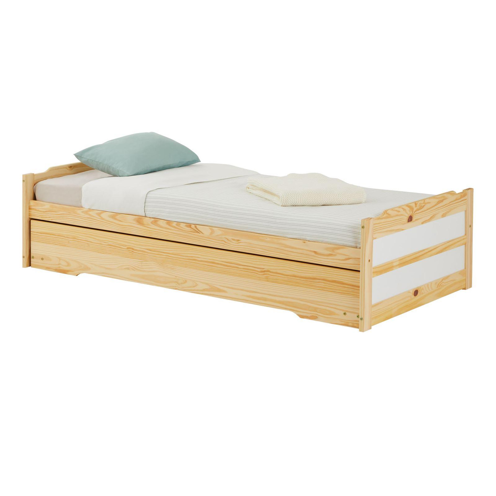 Voir la diapositive 3 : IDIMEX Lit gigogne LORENA en pin massif, 90 x 190 cm