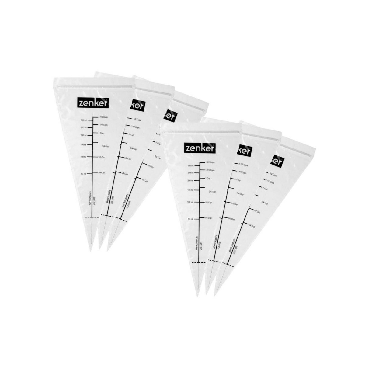 ZENKER Ensemble de 20 poches à douille graduées avec zip 30 cm Zenker Smart Pastry