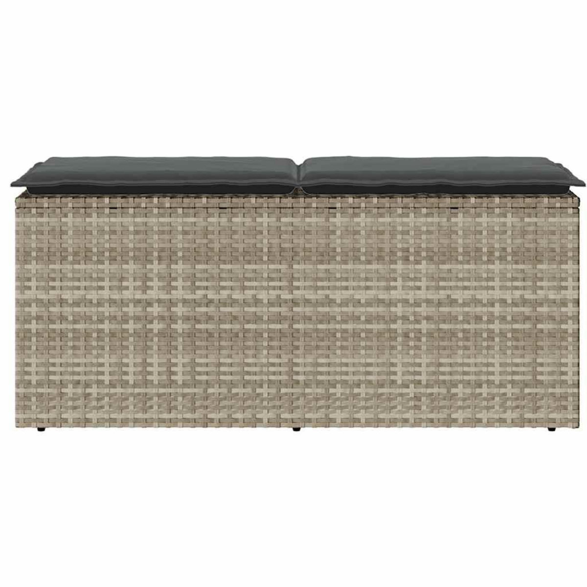 VIDAXL Banc de jardin coussin gris clair 110x40x44 cm resine tressee