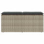Voir la diapositive 4 : VIDAXL Banc de jardin coussin gris clair 110x40x44 cm resine tressee