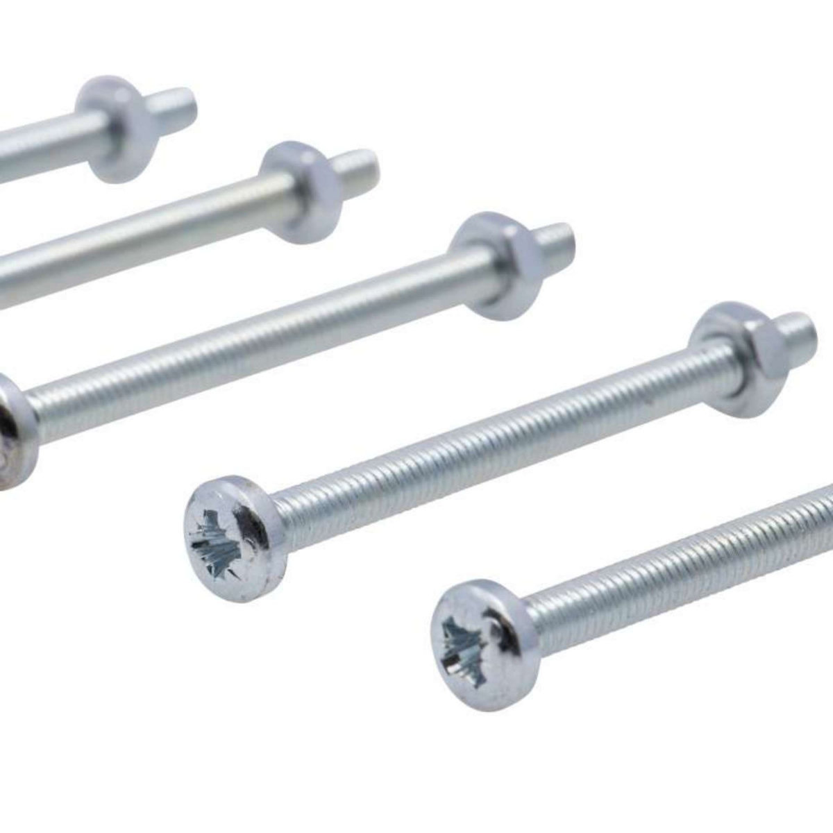  Vis à métaux zinguée tête cylindrique bombée PZ cruciforme Vissal Ø 6x50 mm  lot de 6 vis+écrou